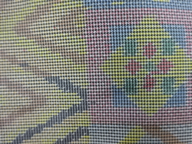 JAPANESE KIMONO / ANTIQUE KIMONO / SILK / DORO OSHIMA TSUMUGI / WOVEN GEOMETRIC